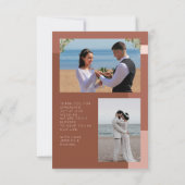 テラコッタジオメトリックタイポグラフィ結婚写真 サンキューカード (裏面)