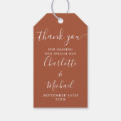 テラコッタスクリプトサンキュー結婚式の引き出物 ギフトタグ (正面)