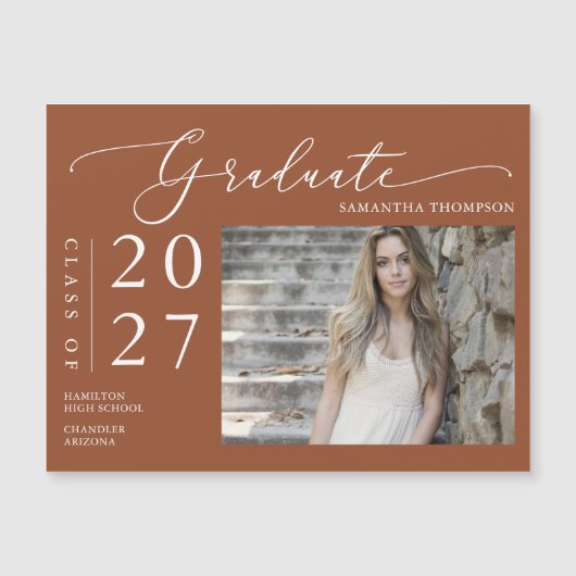 テラコッタスクリプトスクール大学院写真マグネット (正面)