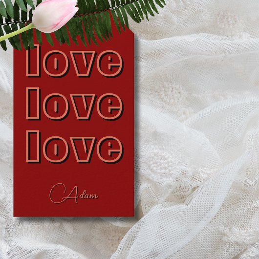 テラコッタスタイリッシュクリーン3 x愛 | 赤ビロード ギフトタグ