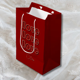 テラコッタスタイリッシュクリーン3 x愛 | 赤ビロード ミディアムペーパーバッグ