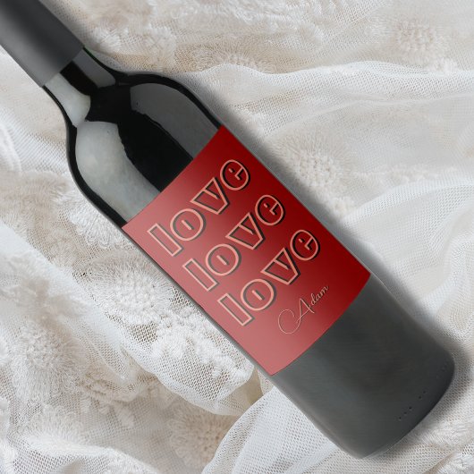 テラコッタスタイリッシュクリーン3 x愛 | 赤ビロード ワインラベル