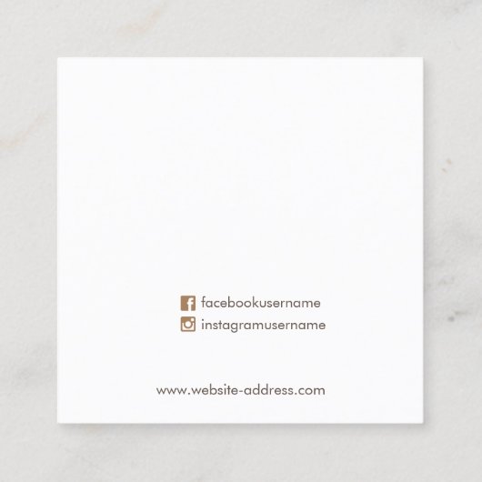 テラコッタスタッドイヤリングジュエリー表示 スクエア名刺 (裏面)