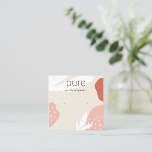 テラコッタスタッドイヤリングジュエリー表示 スクエア名刺 (スタンド正面)