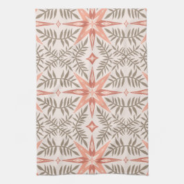 テラコッタスターズ&つる植物ボホパターン キッチンタオル