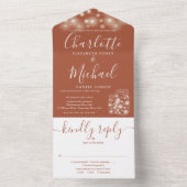 テラコッタストリングライツメイソンジャース結婚ズ オールインワン招待状 (内側)