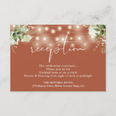 テラコッタストリングライトフローラウェディングレセプション エンクロージャーカード (正面)