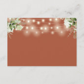 テラコッタストリングライトフローラウェディングレセプション エンクロージャーカード (裏面)