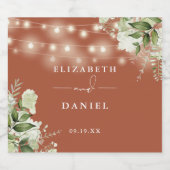 テラコッタストリングライトフローラ結婚グリーンズ ビールラベル (シングルラベル)