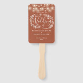 テラコッタストリングライト結婚式 プログラム ハンドファン (正面)