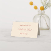 テラコッタストロー結婚ベージュの折り畳み座席表 プレイスカード (裏面)