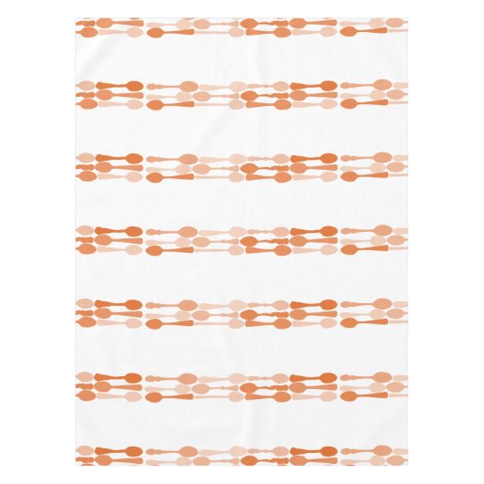 テラコッタスプーンカスタムパターンの色の背景 テーブルクロス (正面)