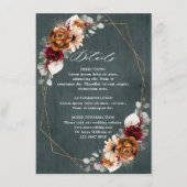 テラコッタセージブルゴーニュフローラ幾何学結婚ズ エンクロージャーカード (正面)