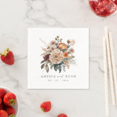 テラコッタセージボホフローラ結婚ズ スタンダードカクテルナプキン (インサイチュ)