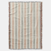 テラコッタセージモダンミニマリストストライプボホ スローブランケット (正面縦)