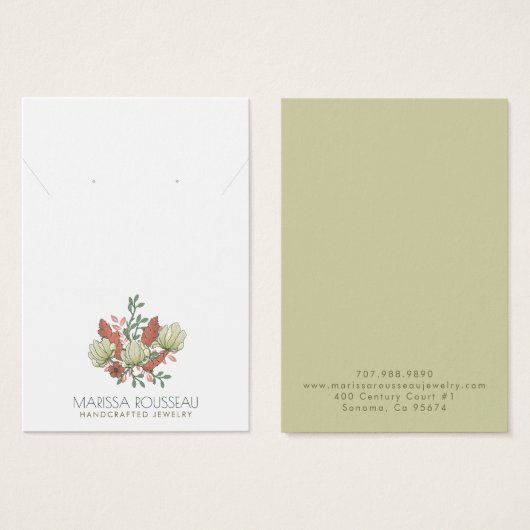 テラコッタセージ素朴イヤリングネックレスディスプレイ (正面&裏面)