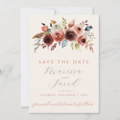 テラコッタセージ結婚グリーンのフローラ写真 セーブザデート (正面)