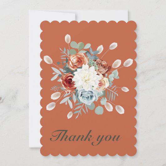 テラコッタセージ結婚ズテンプレート 招待状 (裏面)