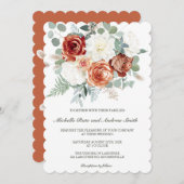 テラコッタセージ結婚ズテンプレート 招待状 (正面/裏面)