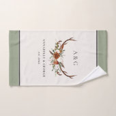 テラコッタセージ緑のスタグアントラーフローラエレガントb バスタオルセット (ハンドタオル)