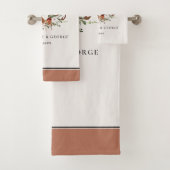 テラコッタセージ緑のスタッグアントラーエレガントフローラ バスタオルセット (インサイチュ)