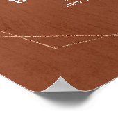 テラコッタセージBurgundyジオメトリック結婚スへようこそ ポスター (角)