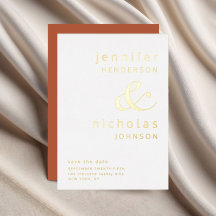 テラコッタタイポグラフィウェディングザデイト金ゴールド