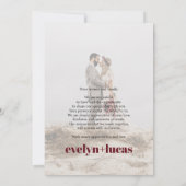 テラコッタタイポグラフィジャパンディ結婚写真 サンキューカード (裏面)