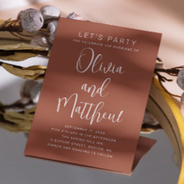 テラコッタタイポグラフィス結婚クリプト+ QR詳細 招待状