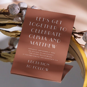 テラコッタタイポグラフィ秋ミニマル結婚リスト 招待状