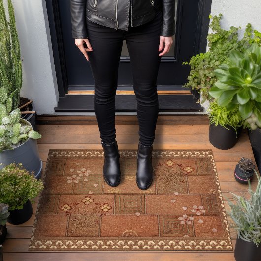 テラコッタタイリングウォルタークレーンデザイン ドアマット
