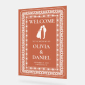 テラコッタタイル結婚のウェルカムディスプレイ アクリルサイン (傾斜)