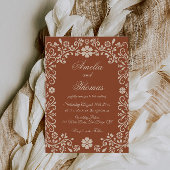 テラコッタタラベラメキシコヴィンテージウェディング 招待状