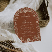 テラコッタタラベラメキシコヴィンテージウェディング 招待状