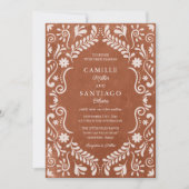 テラコッタタラベラQRコード結婚ズ 招待状 (正面)