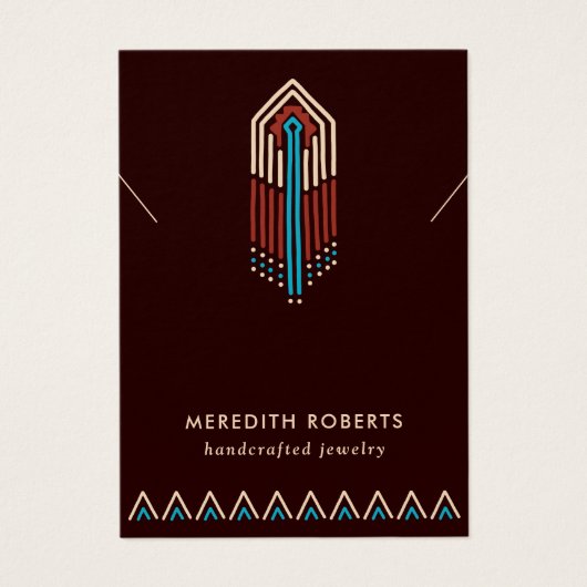 テラコッタターコイズトバルネックレスディスプレイカード (正面)