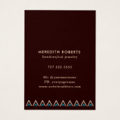 テラコッタターコイズトライバルイヤリングディスプレイカード (裏面)