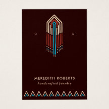 テラコッタターコイズトライバルイヤリングディスプレイカード