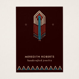 テラコッタターコイズトライバルイヤリングディスプレイカード