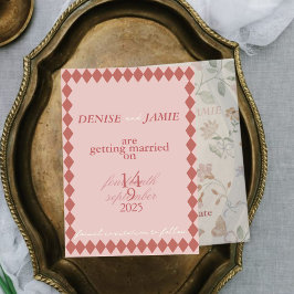 テラコッタダイヤモンドベラム挿入アンダーレイ結婚ズ セーブザデート