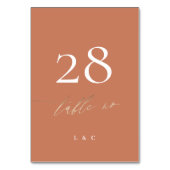 テラコッタダスティオレンジボエレガントホ金ゴールド結婚ズ テーブルナンバー (正面)