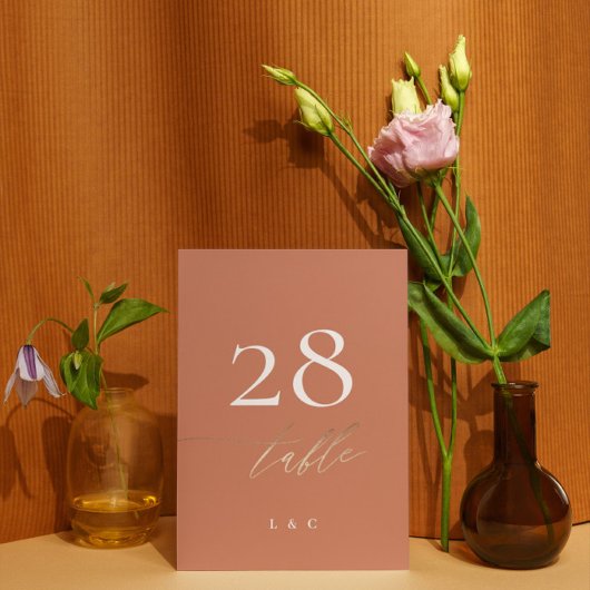 テラコッタダスティオレンジボエレガントホ金ゴールド結婚ズ テーブルナンバー