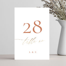 テラコッタダスティオレンジボエレガントホ金ゴールド結婚ズ テーブルナンバー