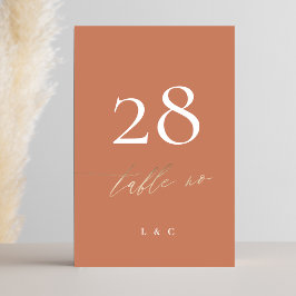 テラコッタダスティオレンジボエレガントホ金ゴールド結婚ズ テーブルナンバー