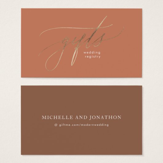 テラコッタダスティオレンジボホエレガントギフトレジストリ (正面&裏面)