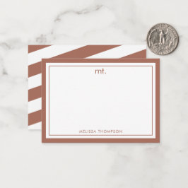 テラコッタダブル縁どモノグラムモダン(Terracotta Double Monogram) ストラ ノートカード