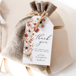 テラコッタダリアワイルドフラワーエレガントな結婚式の好意 ギフトタグ