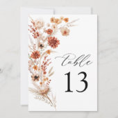 テラコッタダリア結婚ワイルドフラワーのテーブル番号 (正面)