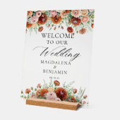 テラコッタダリア花書道へようこそ アクリルサイン (傾斜)