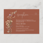 テラコッタチニーワイルドフラワーウェディングレセプション エンクロージャーカード (正面)